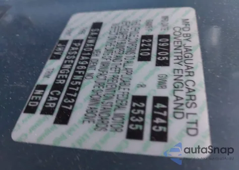 2006 Jaguar S-Type 3.0L V6 from USA, damaged, VIN SAJWA01A96FN57737